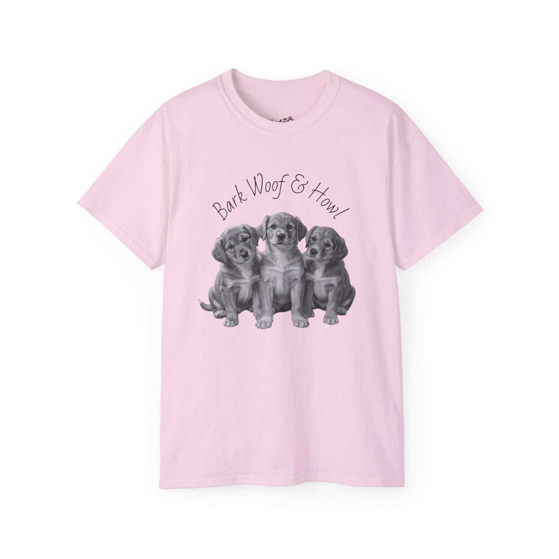 Bark Woof Howl T-Shirt - Cute Dog Graphic Tee for Comfortable Wear