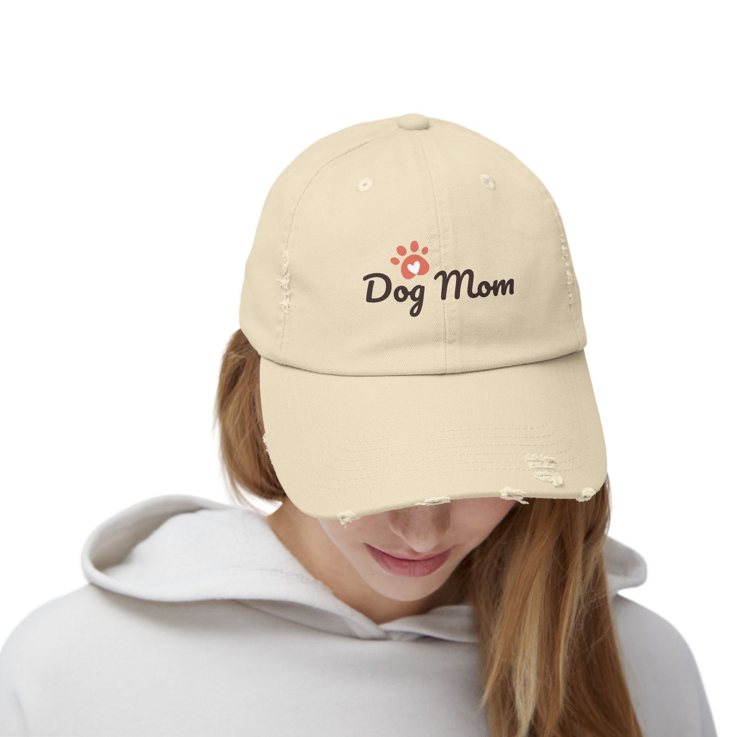 Unisex Distressed Dog Mom Cap