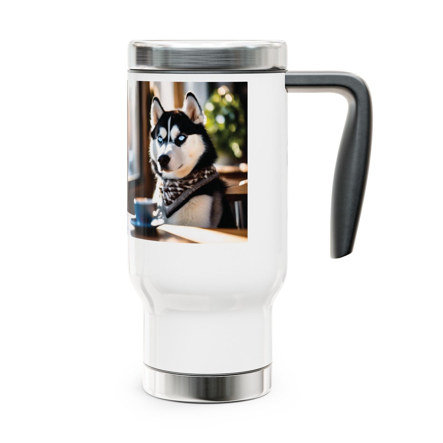 Stainless Steel Travel Mug with Handle, 14oz