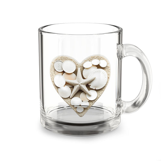 Glass Mug - Coastal 10oz Shell Design for Beach Lovers