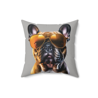 Frenchie Spun Polyester Square Pillow