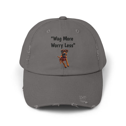 Unisex Distressed Wag More Worry Less Cap