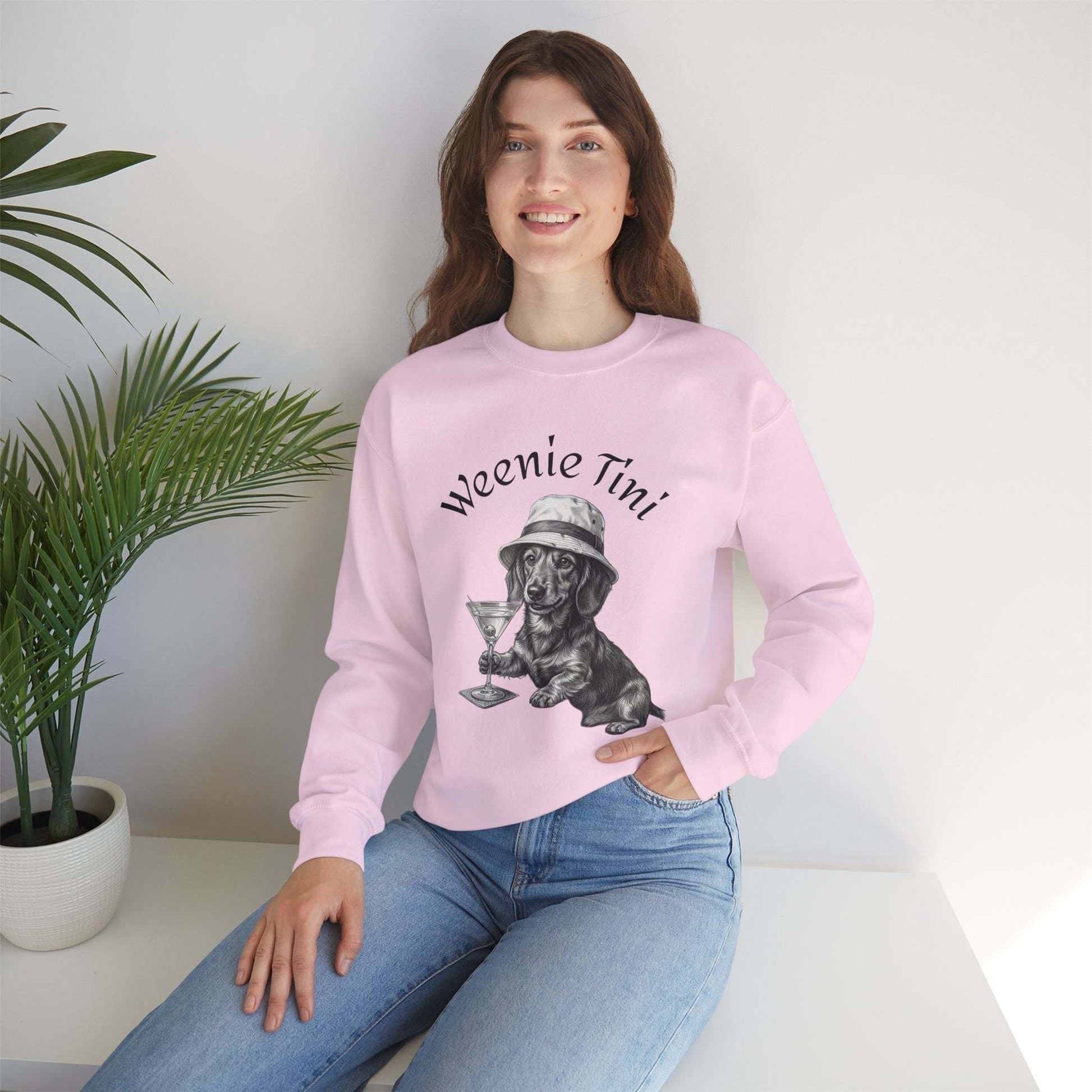 Weenie Tini' Dachshund Cocktail Crewneck