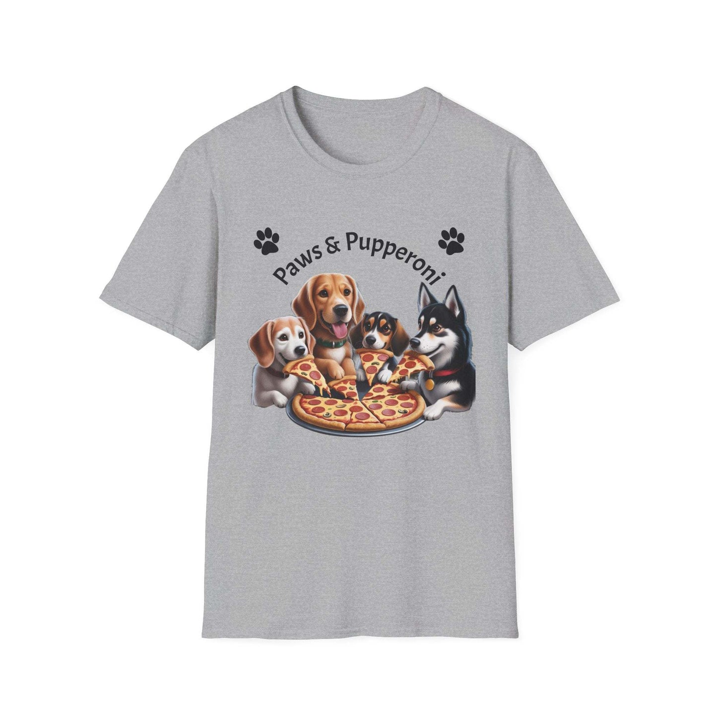 Paws & Pupperoni Pizza T-Shirt Soft Style — Cute Dog Lovers Tee