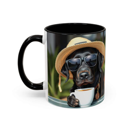 Stylish coffee mug for dog lovers with playful design, 11/15oz, perfect for pet owners.