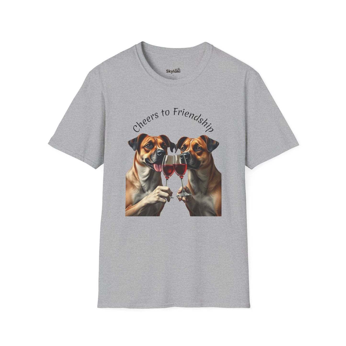 Cheers to Friendship Unisex Softstyle T-Shirt crafted from 100% ring-spun cotton