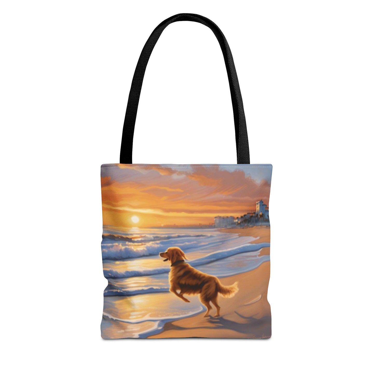 Canine on Beach Tote Bag