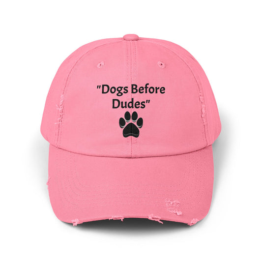 Unisex Distressed Dogs Before Dudes Cap