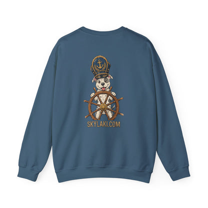 Captain Pitball Sweatshirt Nautical Dog Unisex Skylaki Design