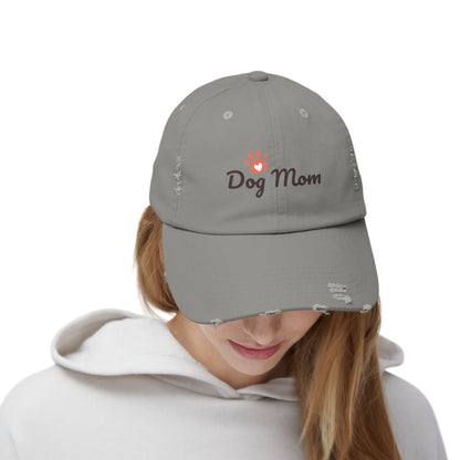 Unisex Distressed Dog Mom Cap