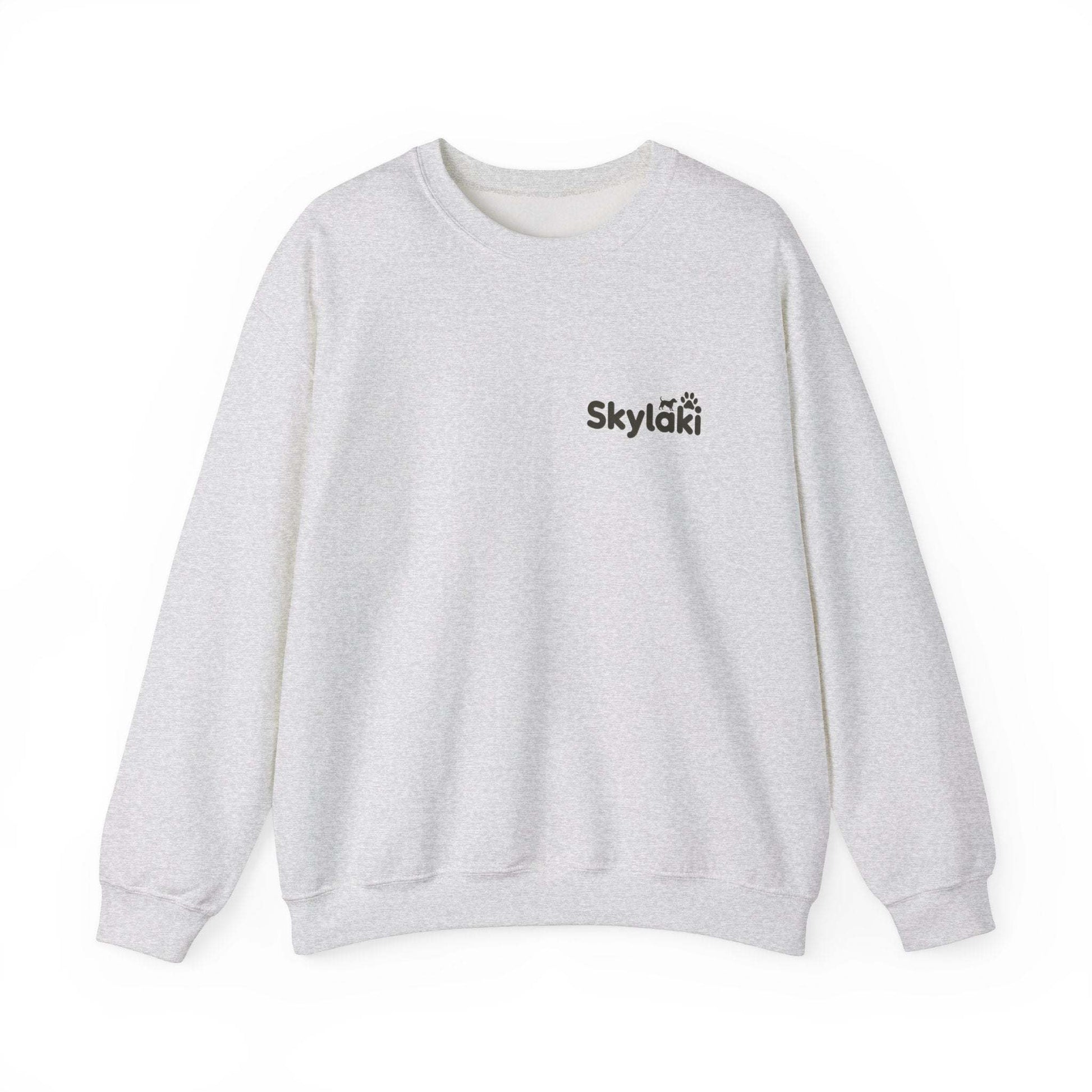 Unisex Heavy Blend™ Crewneck Sweatshirt with Skylaki logo, showcasing soft fabric ideal for casual wear.