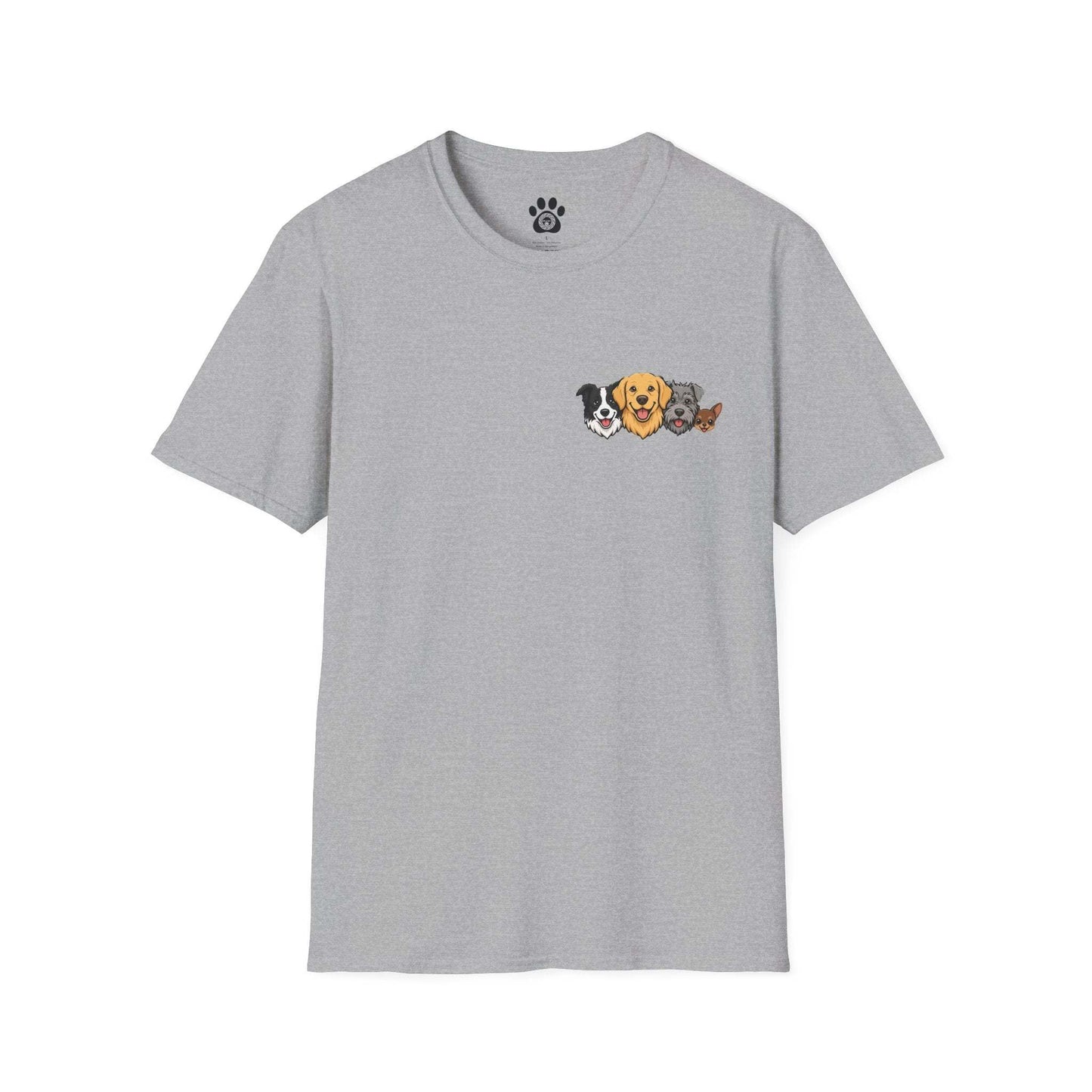 I Let The Dogs Out funny dog shirt with paw print design on soft breathable cotton tee