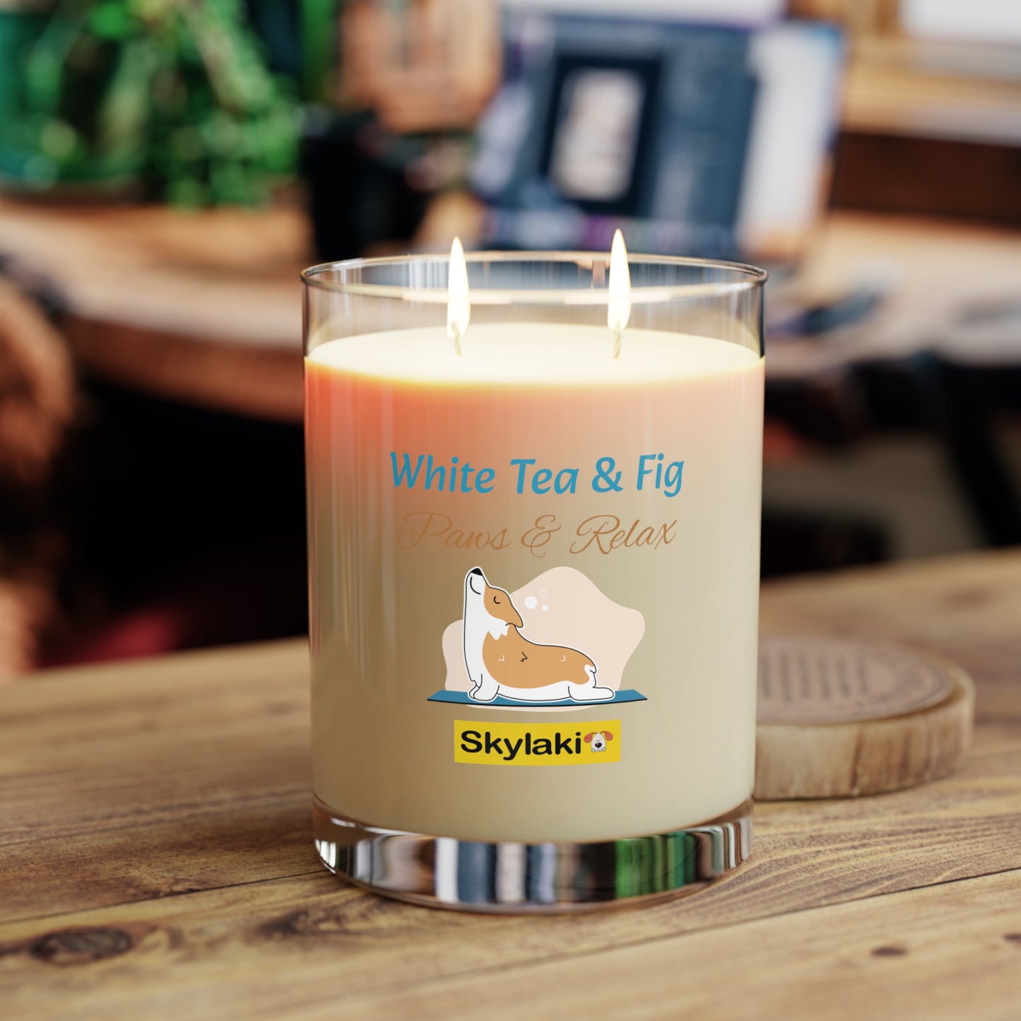 White Tea & Fig Scented Candle - Full Glass, 11oz