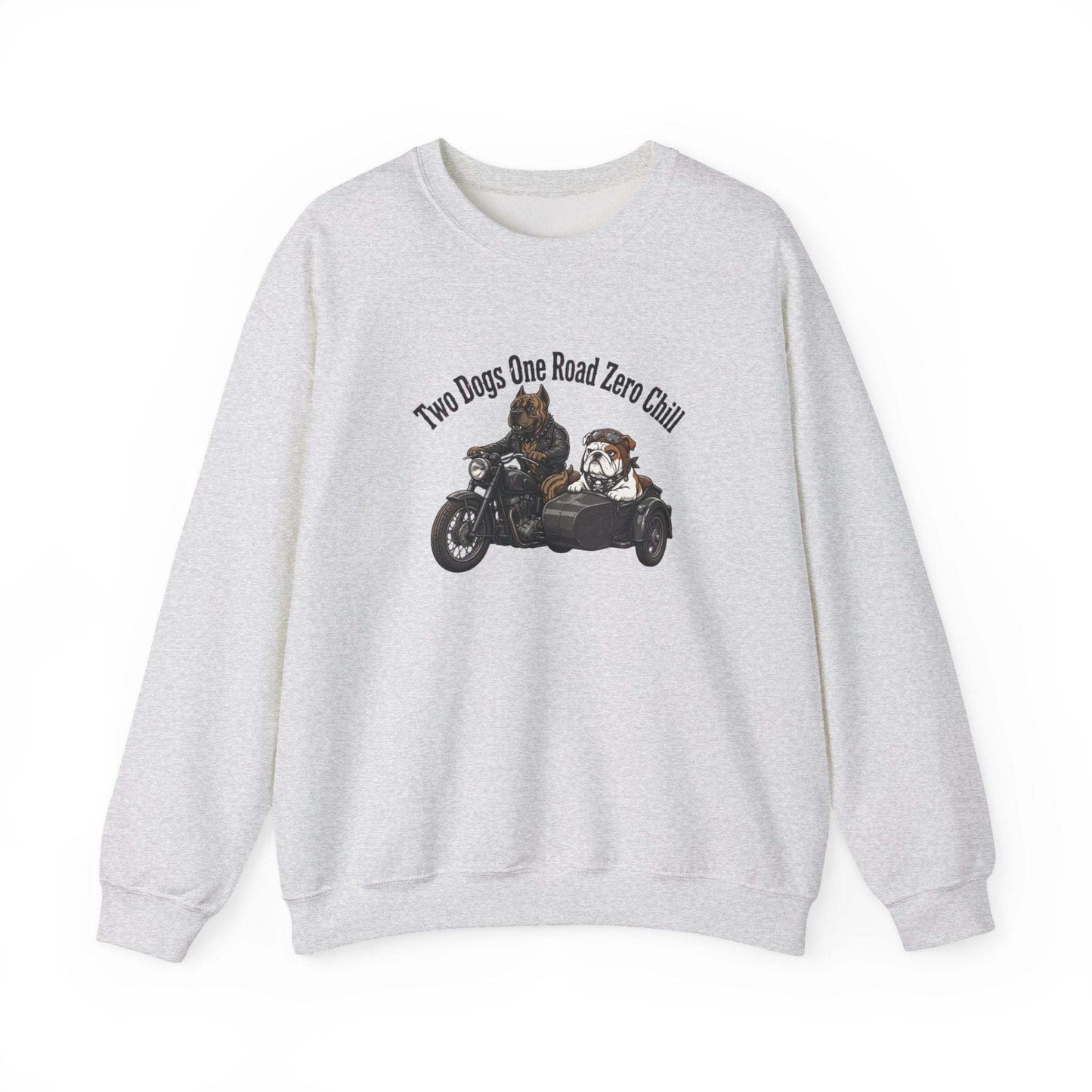 Unisex biker dogs motorcycle sweatshirt with vintage dog and motorcycle design