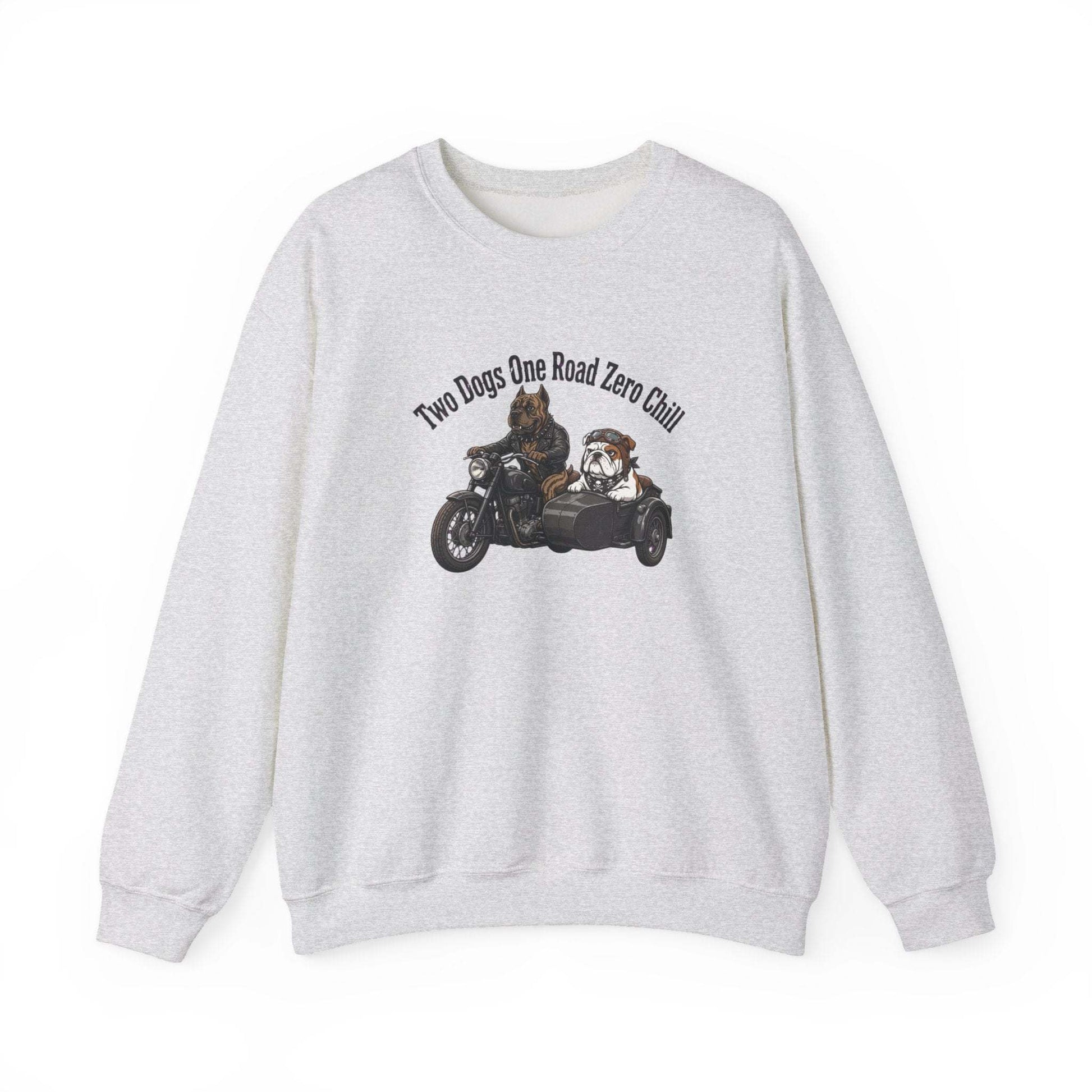 Unisex biker dogs motorcycle sweatshirt with vintage dog and motorcycle design
