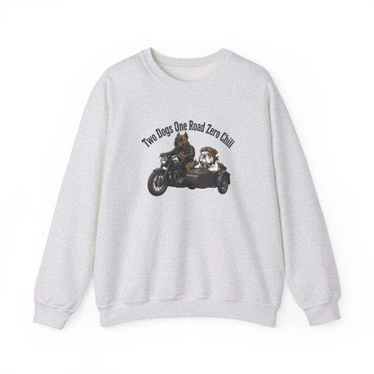 Unisex biker dogs motorcycle sweatshirt with vintage dog and motorcycle design