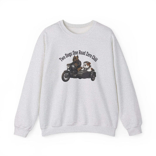 Unisex biker dogs motorcycle sweatshirt with vintage dog and motorcycle design