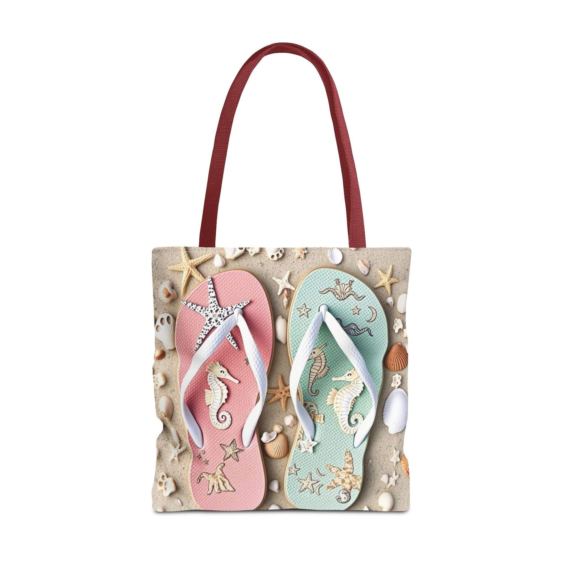 Flip Flop Tote, Casual Shopper Bag, Vacation Carryall, Nautical Style