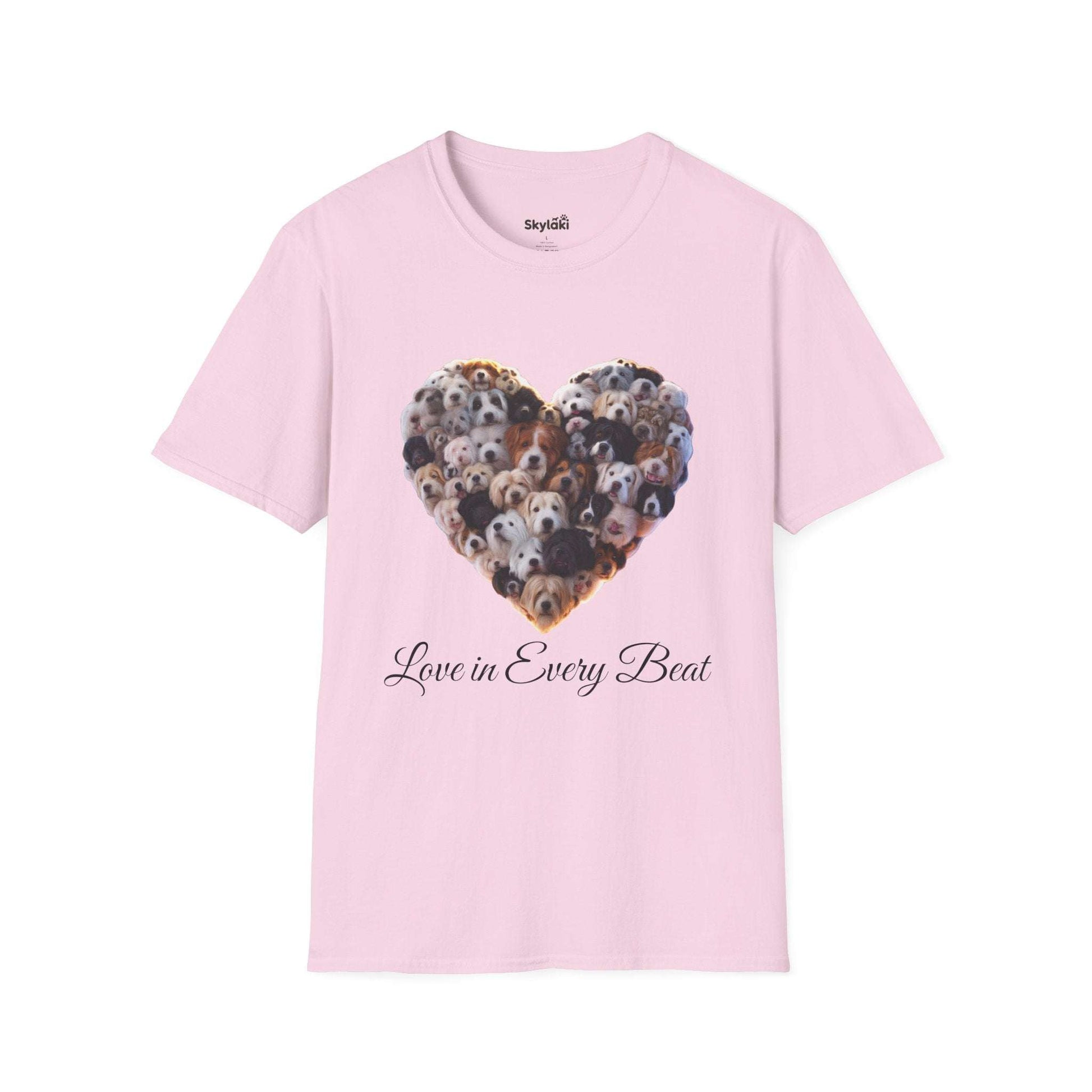 Dog Heart T-Shirt - "Love in Every Beat" Rescue Pet Tee for Dog Lovers