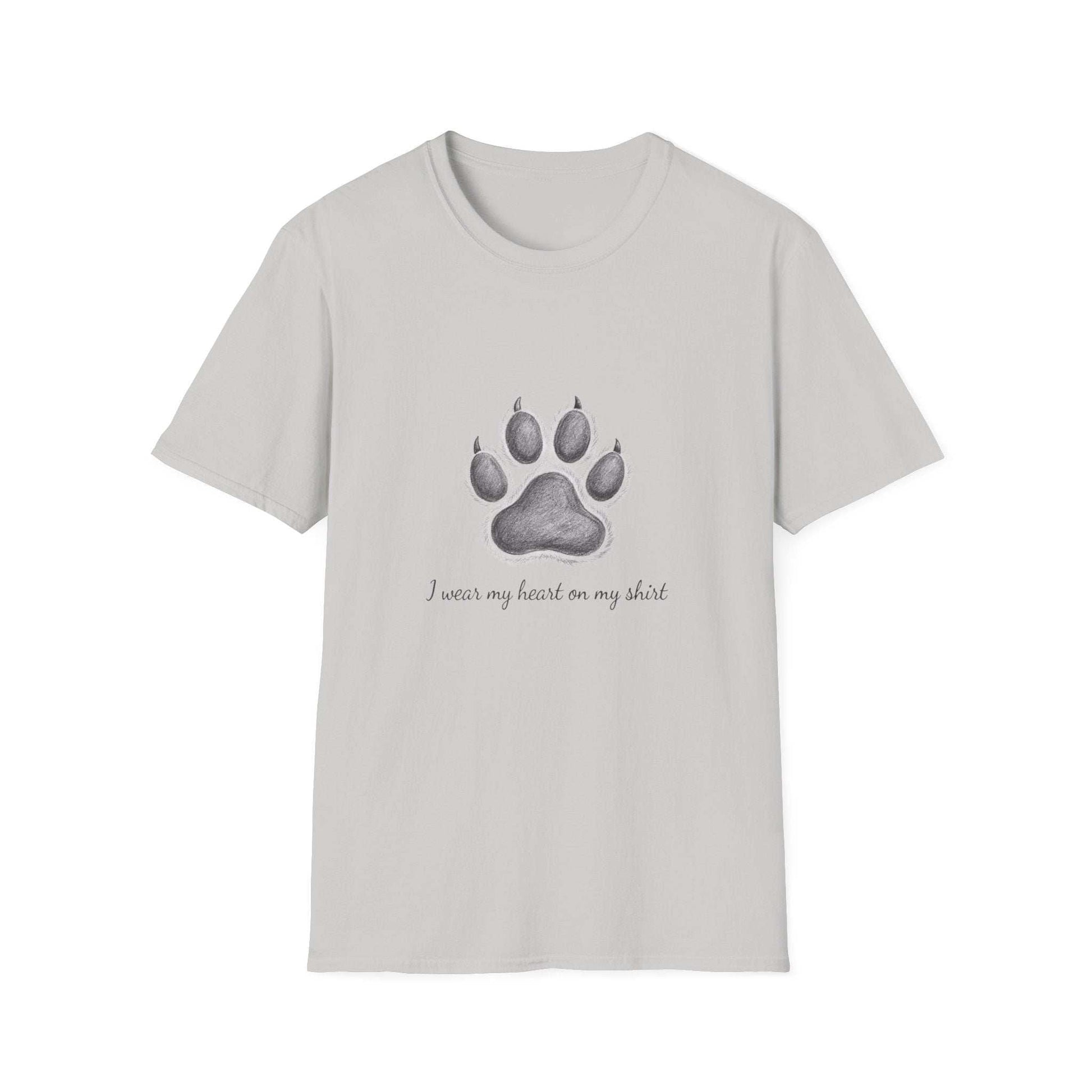 Celebrate dog love with our cozy, stylish Paw Print T-Shirt for dog enthusiasts