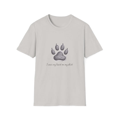 Celebrate dog love with our cozy, stylish Paw Print T-Shirt for dog enthusiasts