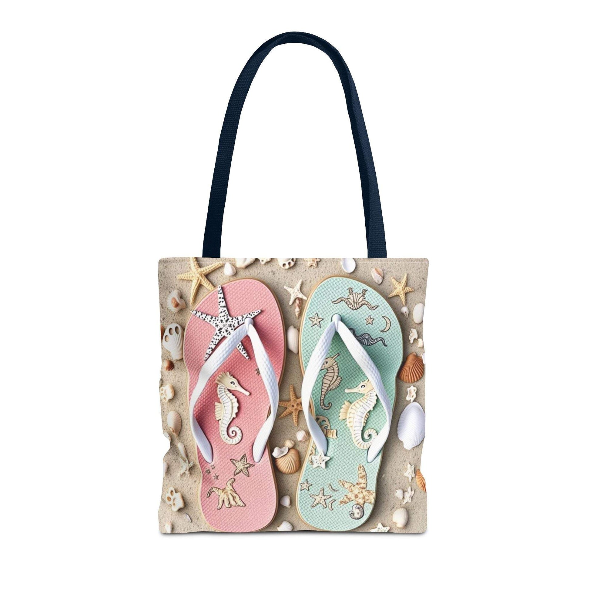Flip Flop Tote, Casual Shopper Bag, Vacation Carryall, Nautical Style