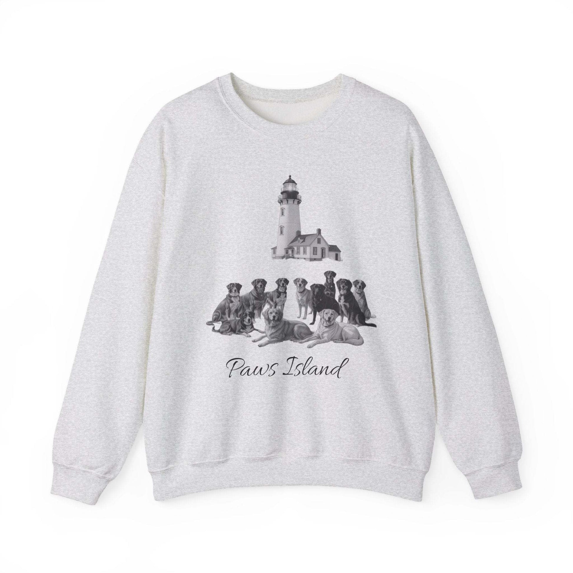 Paws Island Lighthouse Sweatshirt — Coastal Dog Lover Cozy Crewneck