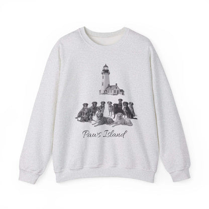 Paws Island Lighthouse Sweatshirt — Coastal Dog Lover Cozy Crewneck