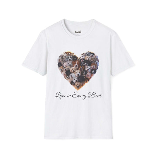 Dog Heart T-Shirt - "Love in Every Beat" Rescue Pet Tee for Dog Lovers