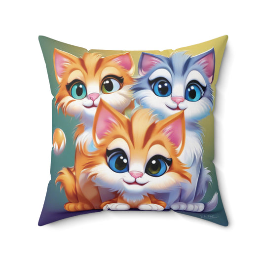 kittens Square Pillow