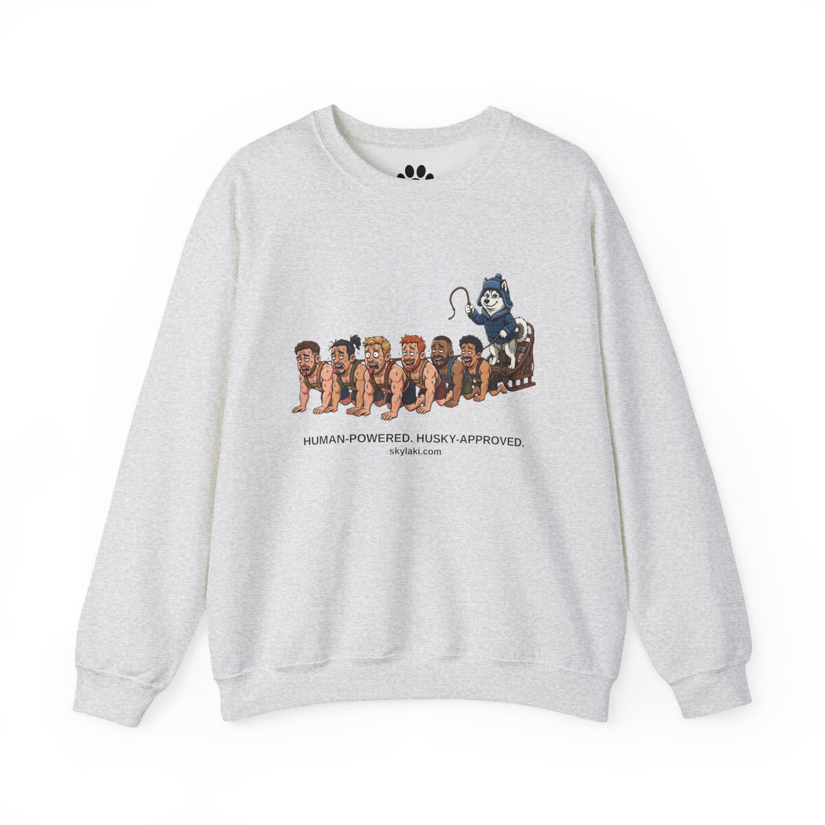 Human Powered Husky Sled - A funny Twist on A Classic Sled Ride Unisex Sweatshirt by Skylaki