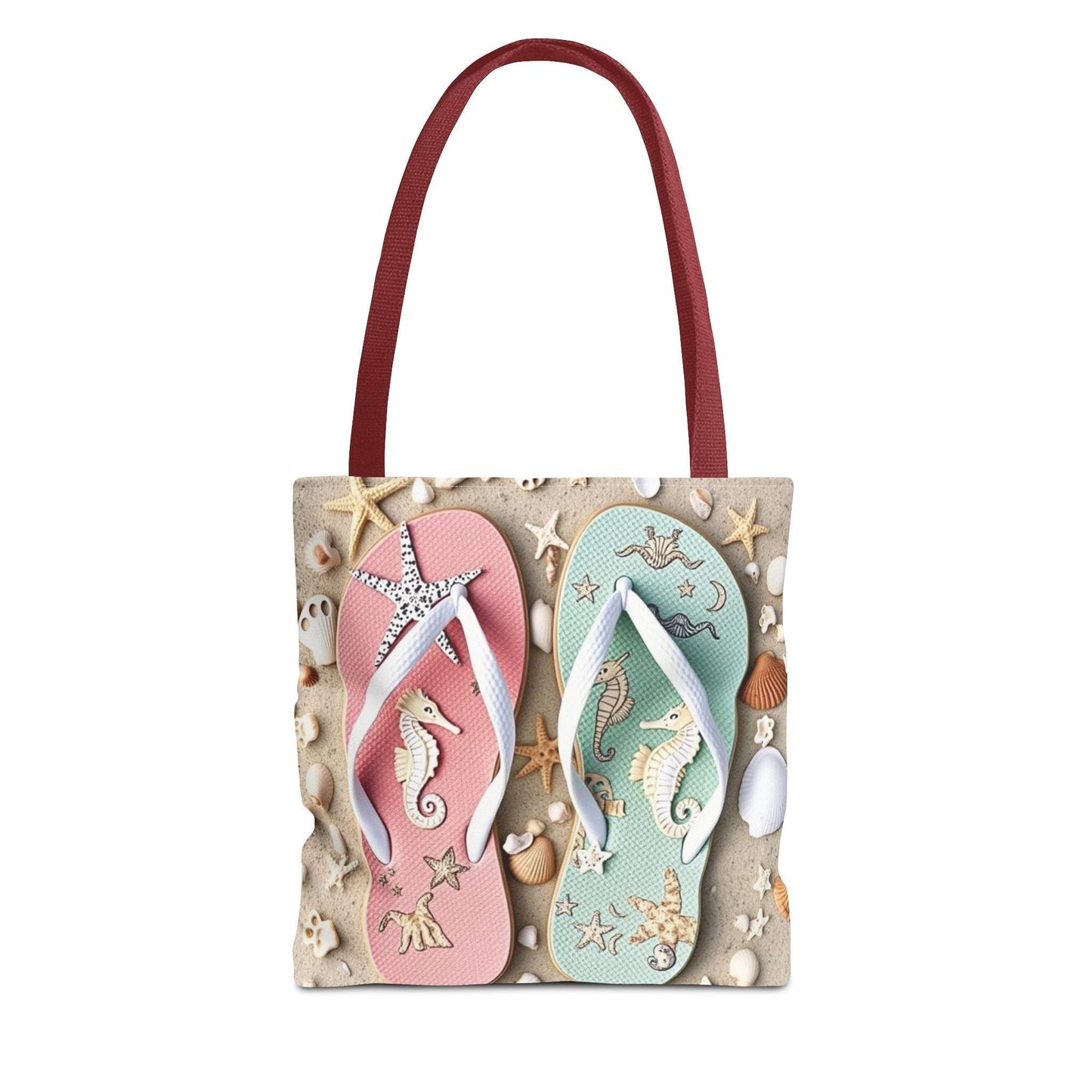 Flip Flop Tote, Casual Shopper Bag, Vacation Carryall, Nautical Style