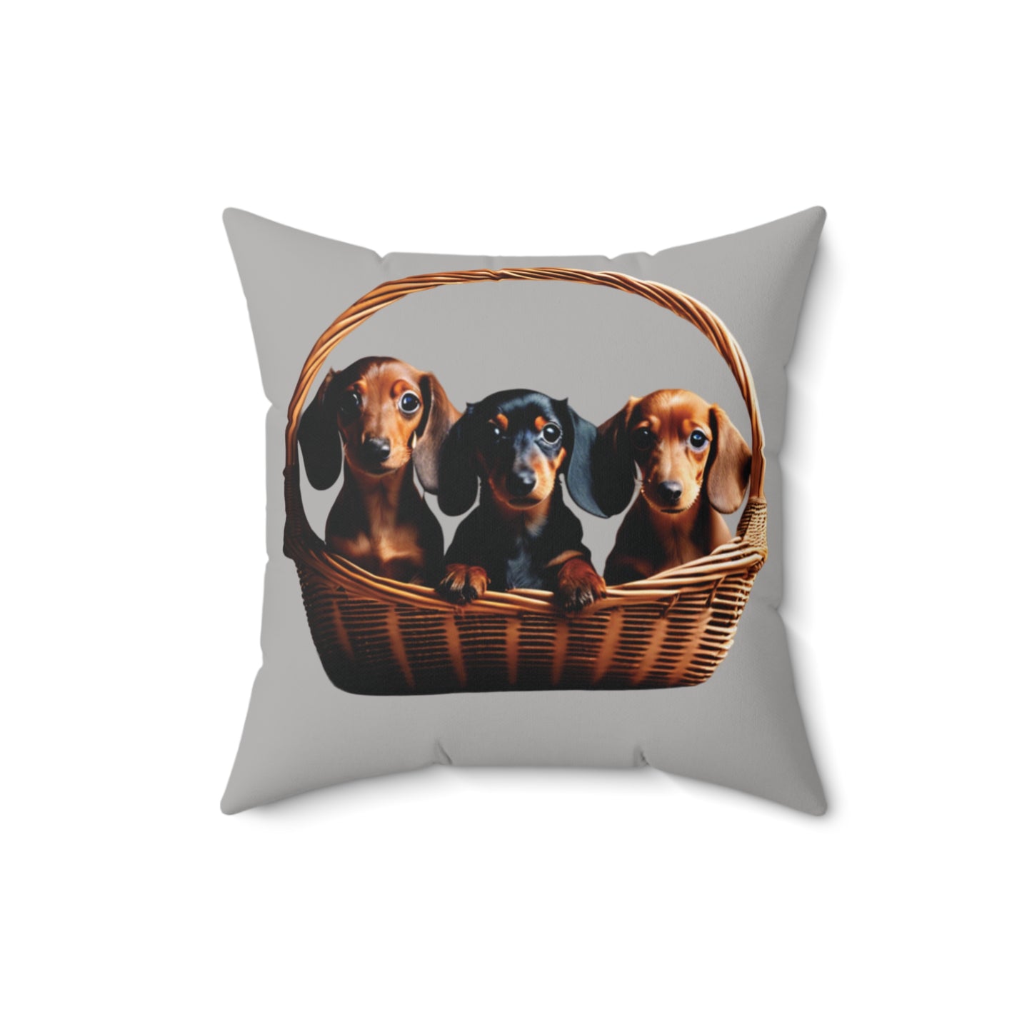 Basket Of Weiners Spun Polyester Square Pillow