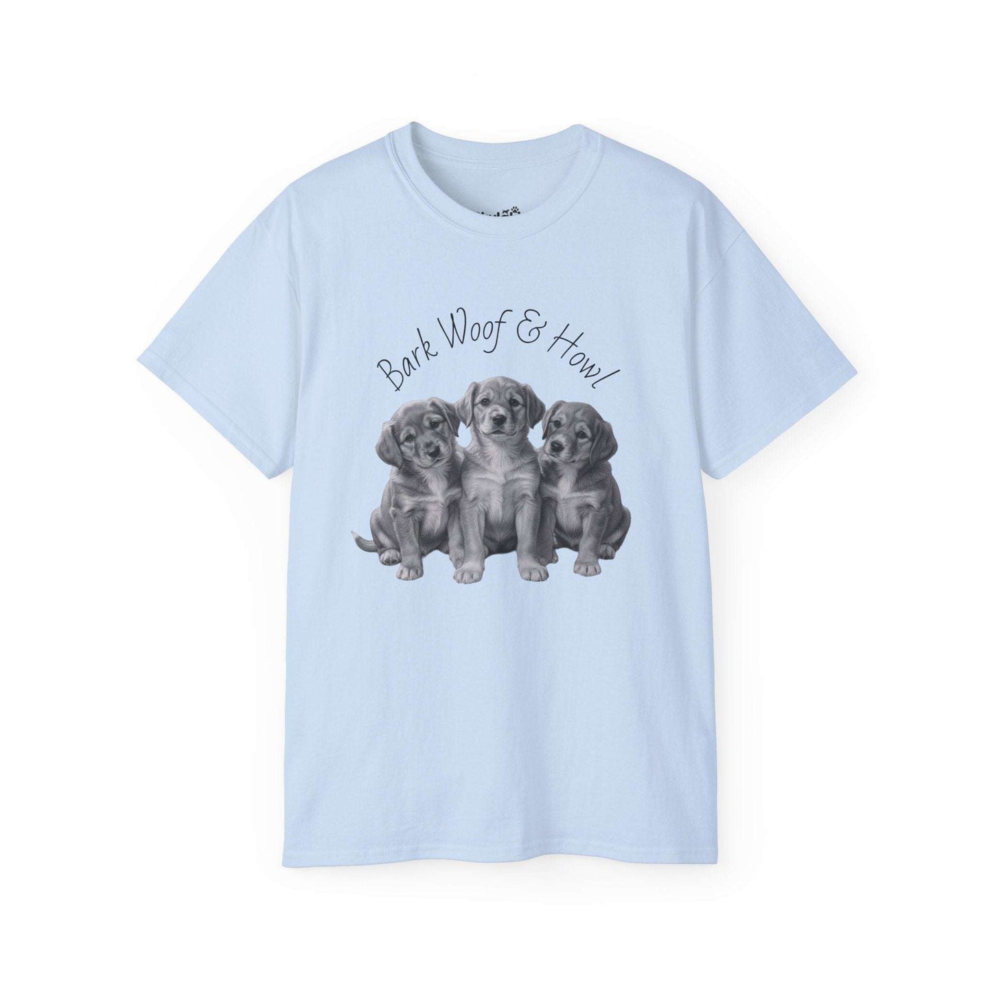 Bark Woof Howl T-Shirt - Cute Dog Graphic Tee for Comfortable Wear