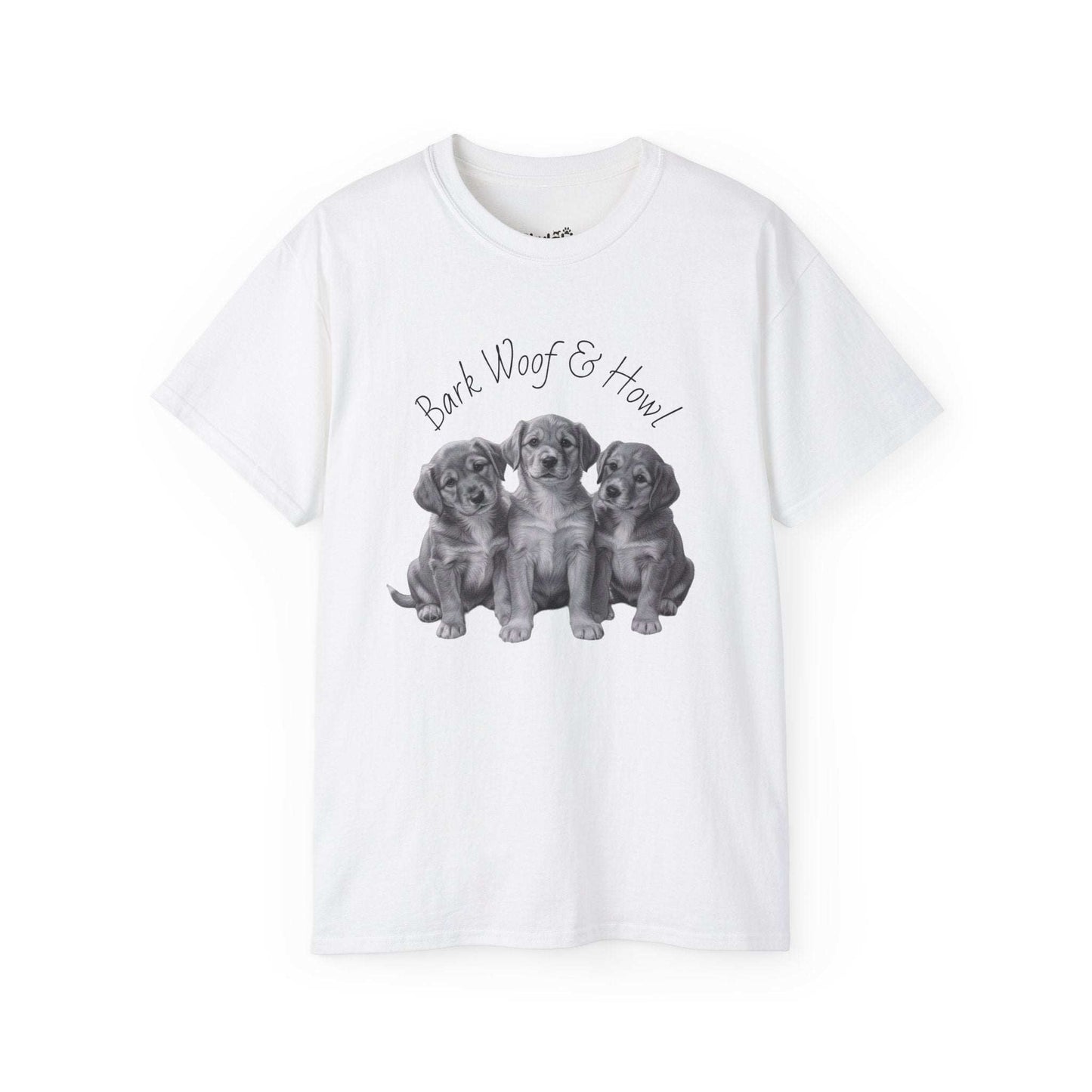 Bark Woof Howl T-Shirt - Cute Dog Graphic Tee for Comfortable Wear