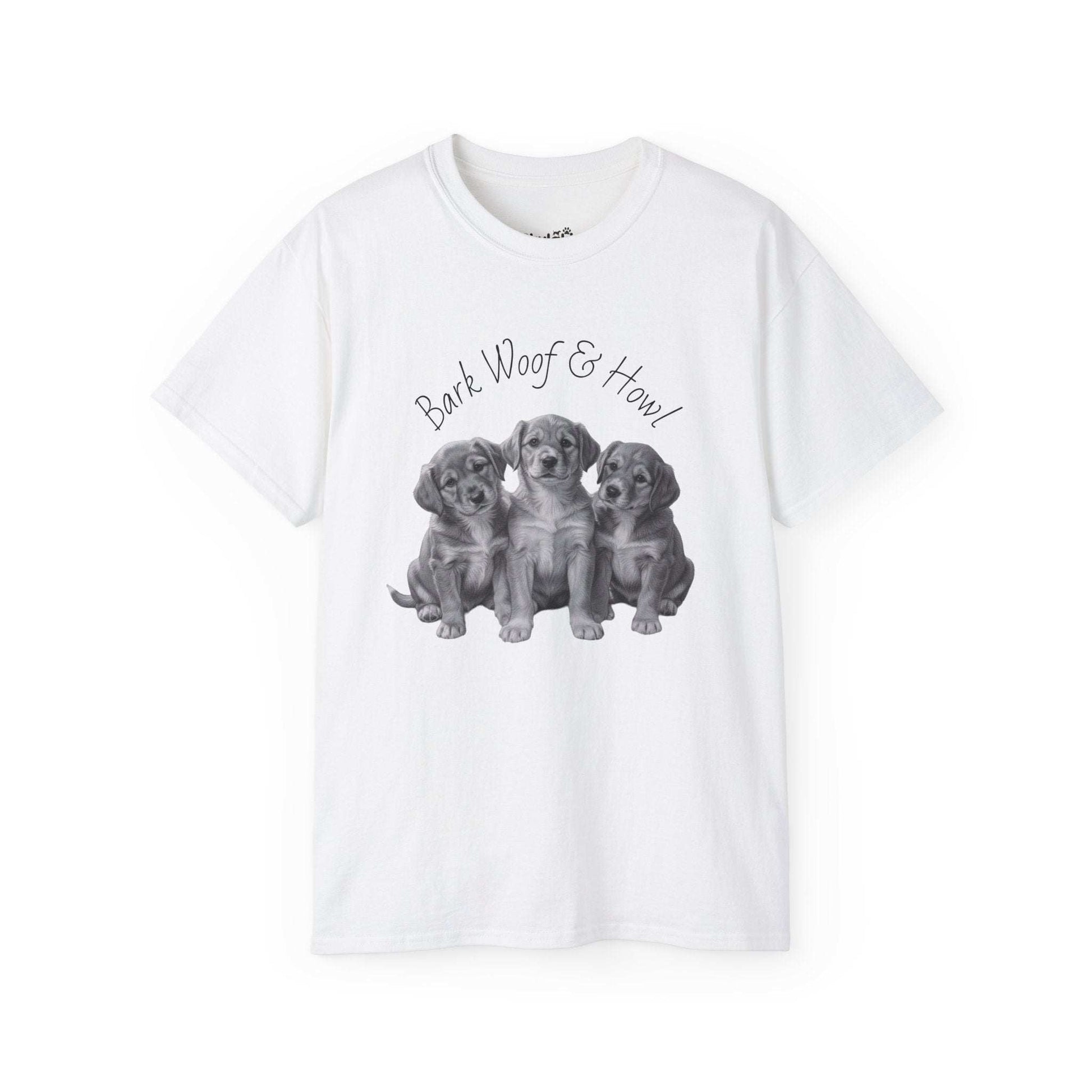 Bark Woof Howl T-Shirt - Cute Dog Graphic Tee for Comfortable Wear
