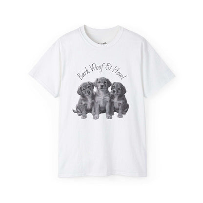 Bark Woof Howl T-Shirt - Cute Dog Graphic Tee for Comfortable Wear