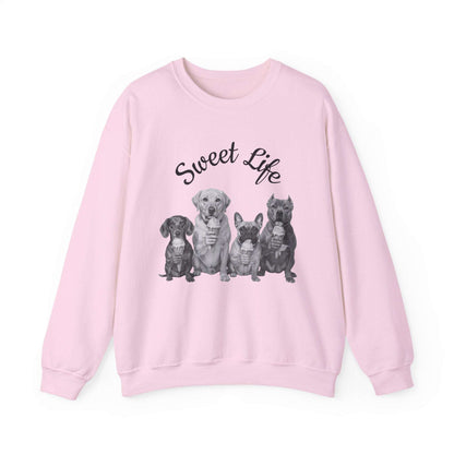 Dog Lover Sweatshirt - "Sweet Life" Paw Print Crewneck