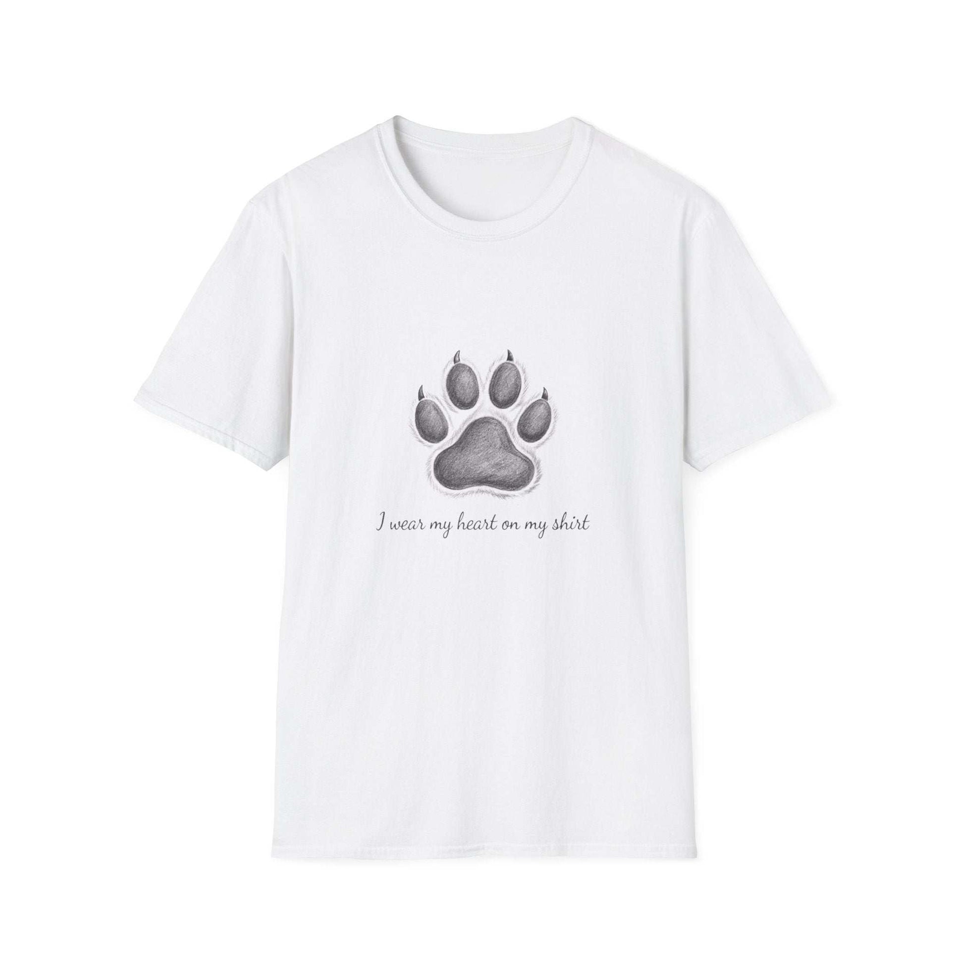 Celebrate dog love with our cozy, stylish Paw Print T-Shirt for dog enthusiasts