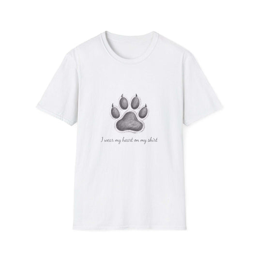Celebrate dog love with our cozy, stylish Paw Print T-Shirt for dog enthusiasts