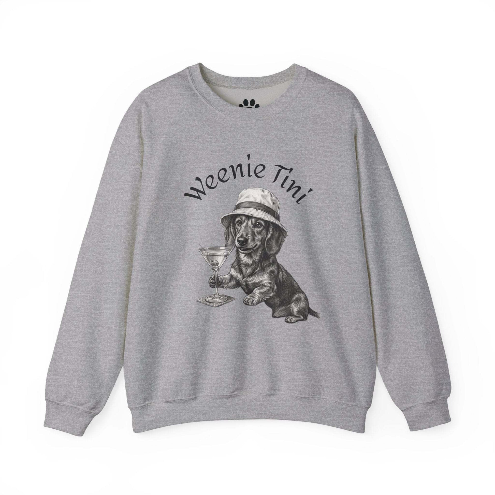 Skylaki Brand Unisex— 'Weenie Tini' Dachshund Cocktail Crewneck