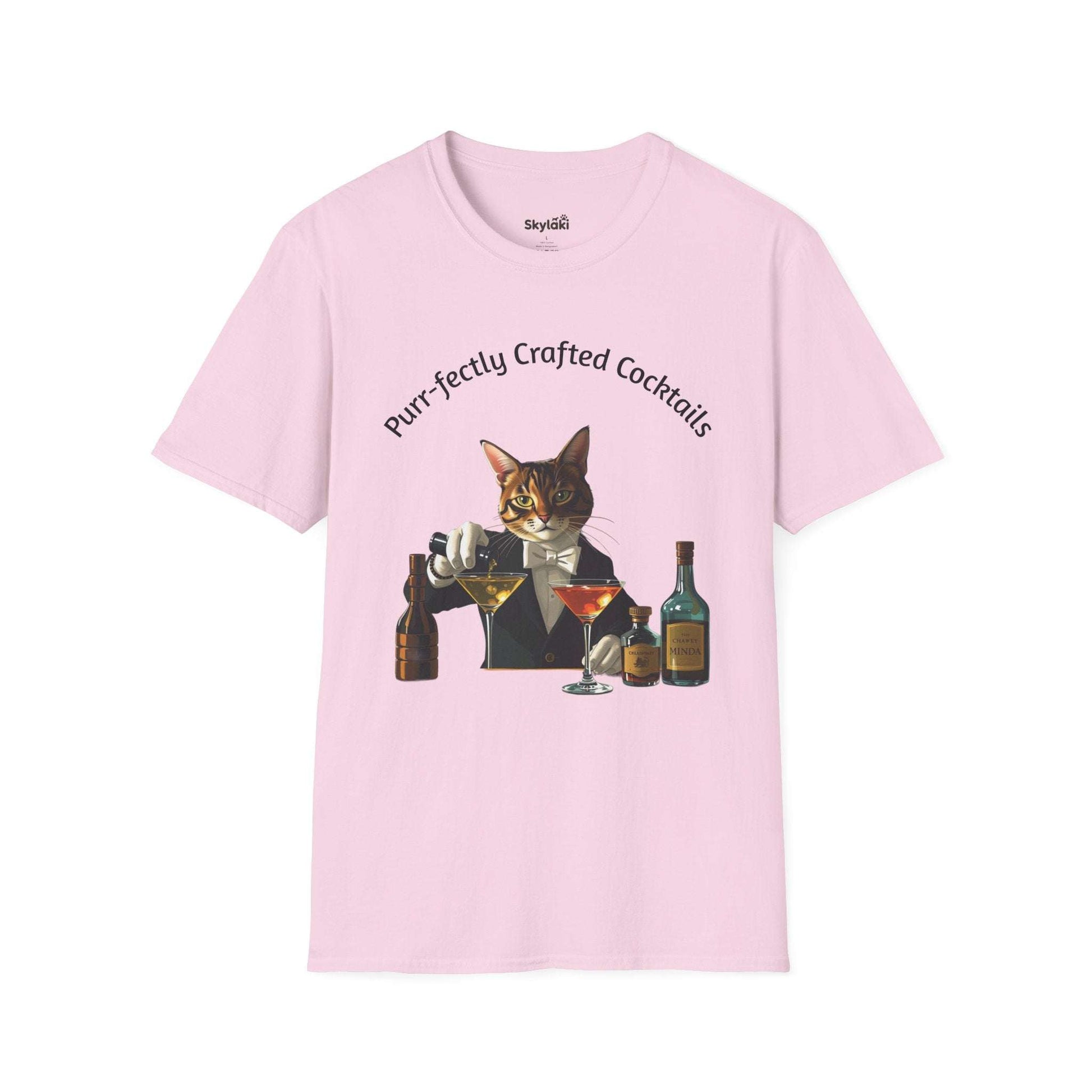 Crafted Cocktails Unisex Soft T-shirt Playful Design for Cat lovers