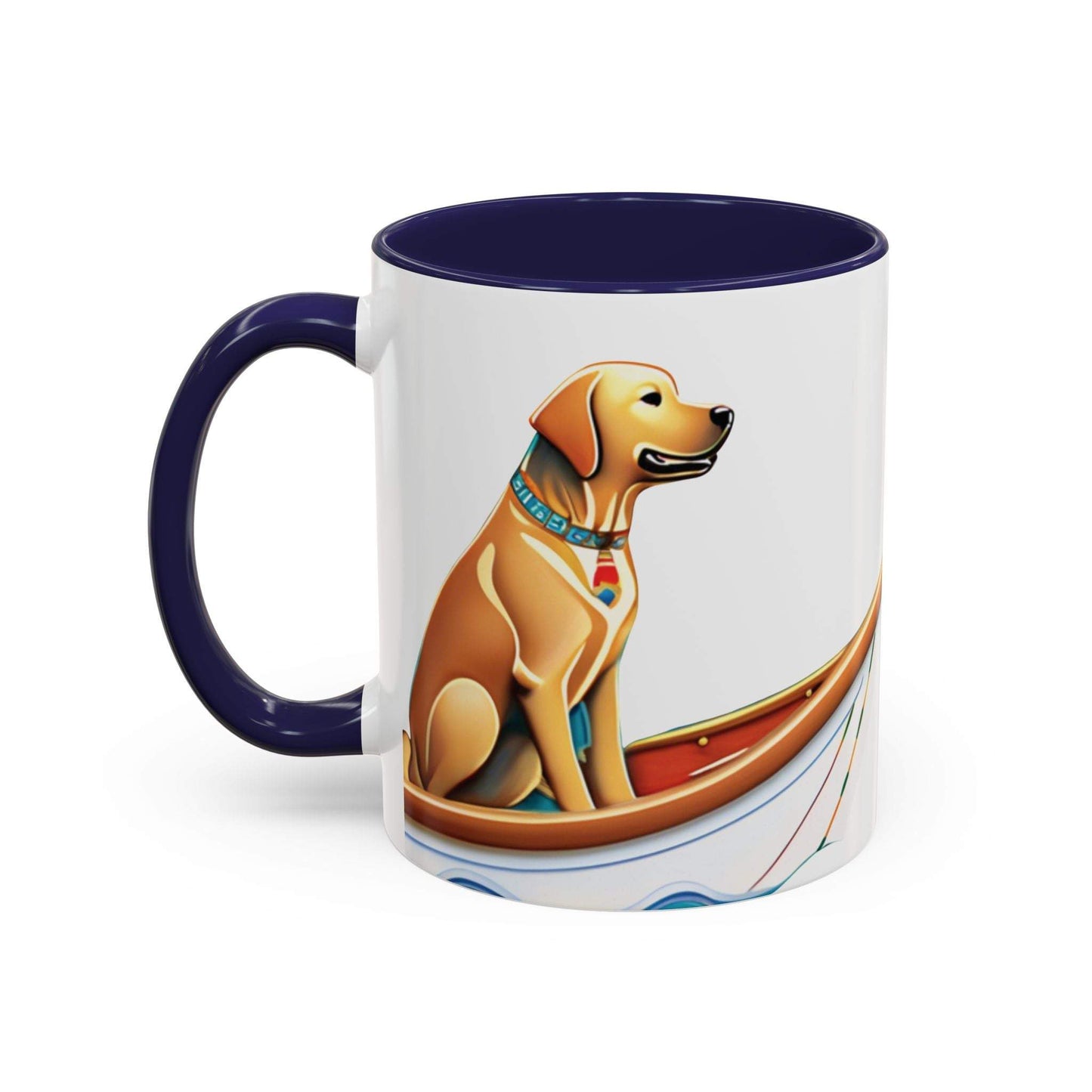 Nautical Dog Lover Coffee Mug with glossy finish and playful dog design.