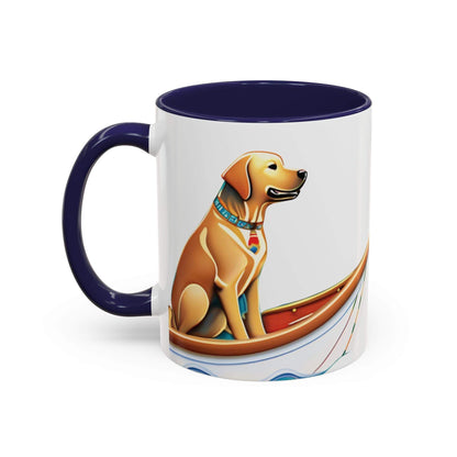 Nautical Dog Lover Coffee Mug with glossy finish and playful dog design.
