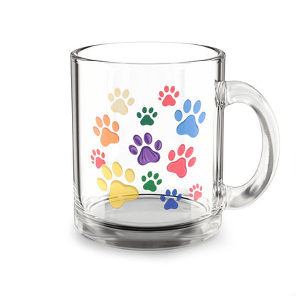 Glass Mugs Paw Print Design - Ideal 10oz Mug ideal for pet Lovers