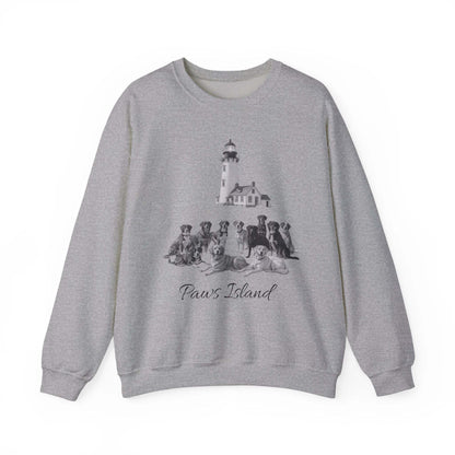 Paws Island Lighthouse Sweatshirt — Coastal Dog Lover Cozy Crewneck