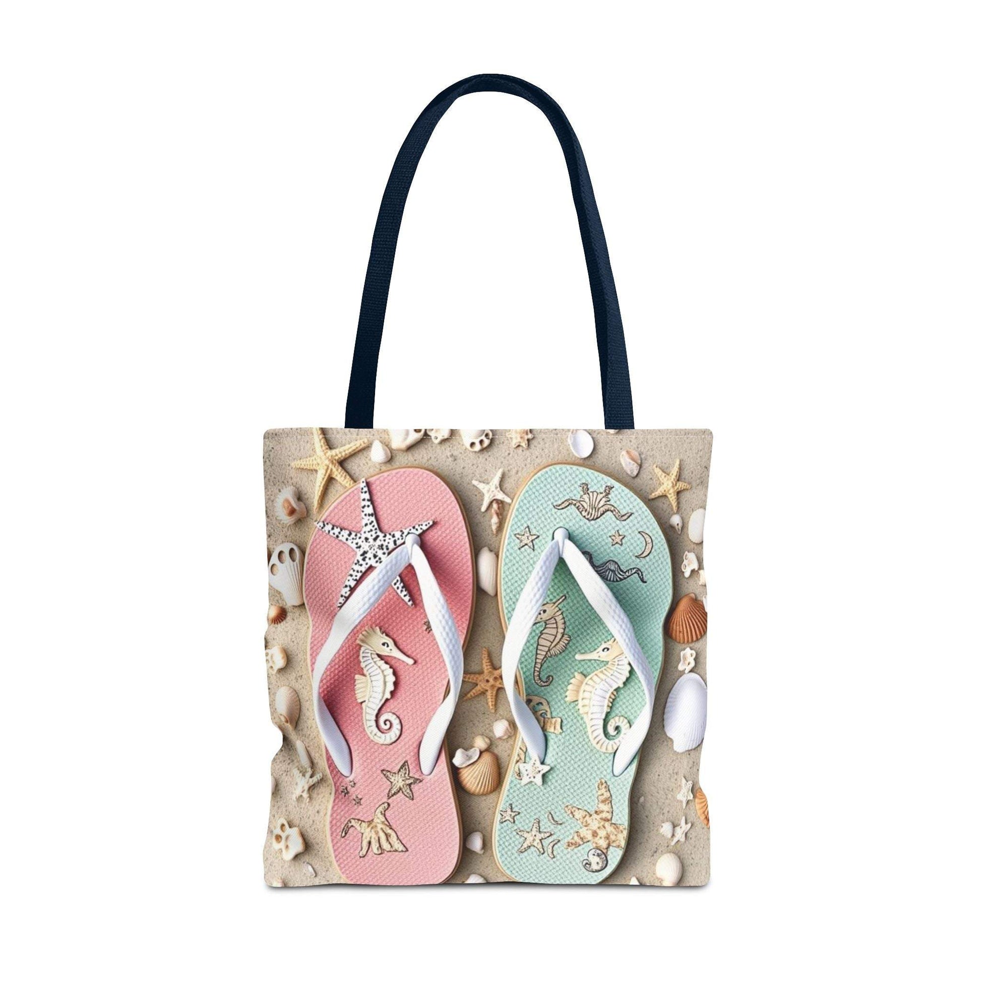 Flip Flop Tote, Casual Shopper Bag, Vacation Carryall, Nautical Style