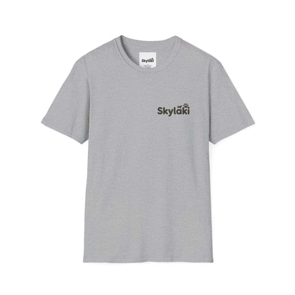 Unisex Softstyle T-Shirt with minimalist design, gray color, eco-friendly casual wear.