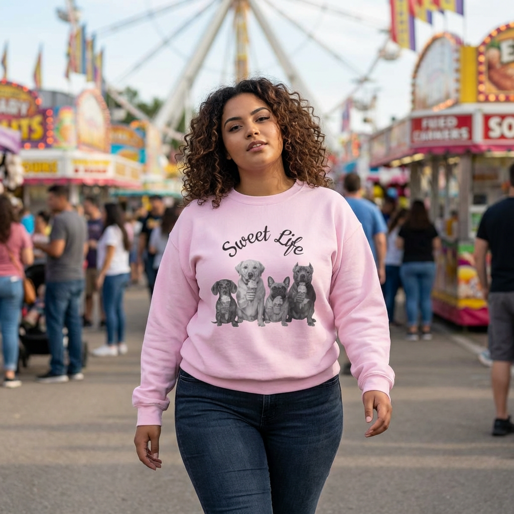 Dog Lover Sweatshirt - "Sweet Life" Paw Print Crewneck