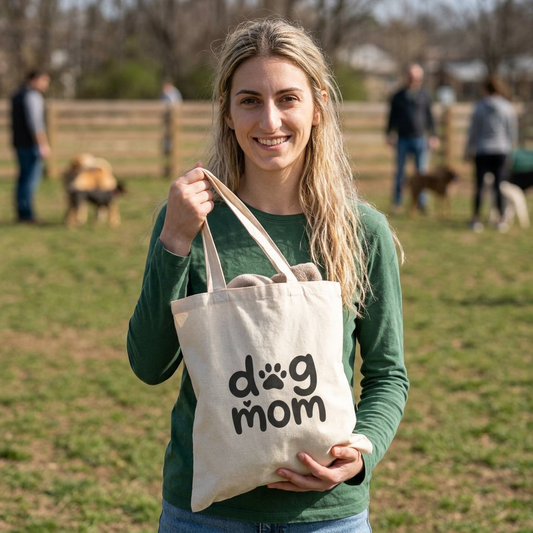 Dog Mom Canvas Tote - bags Designed by Skylaki